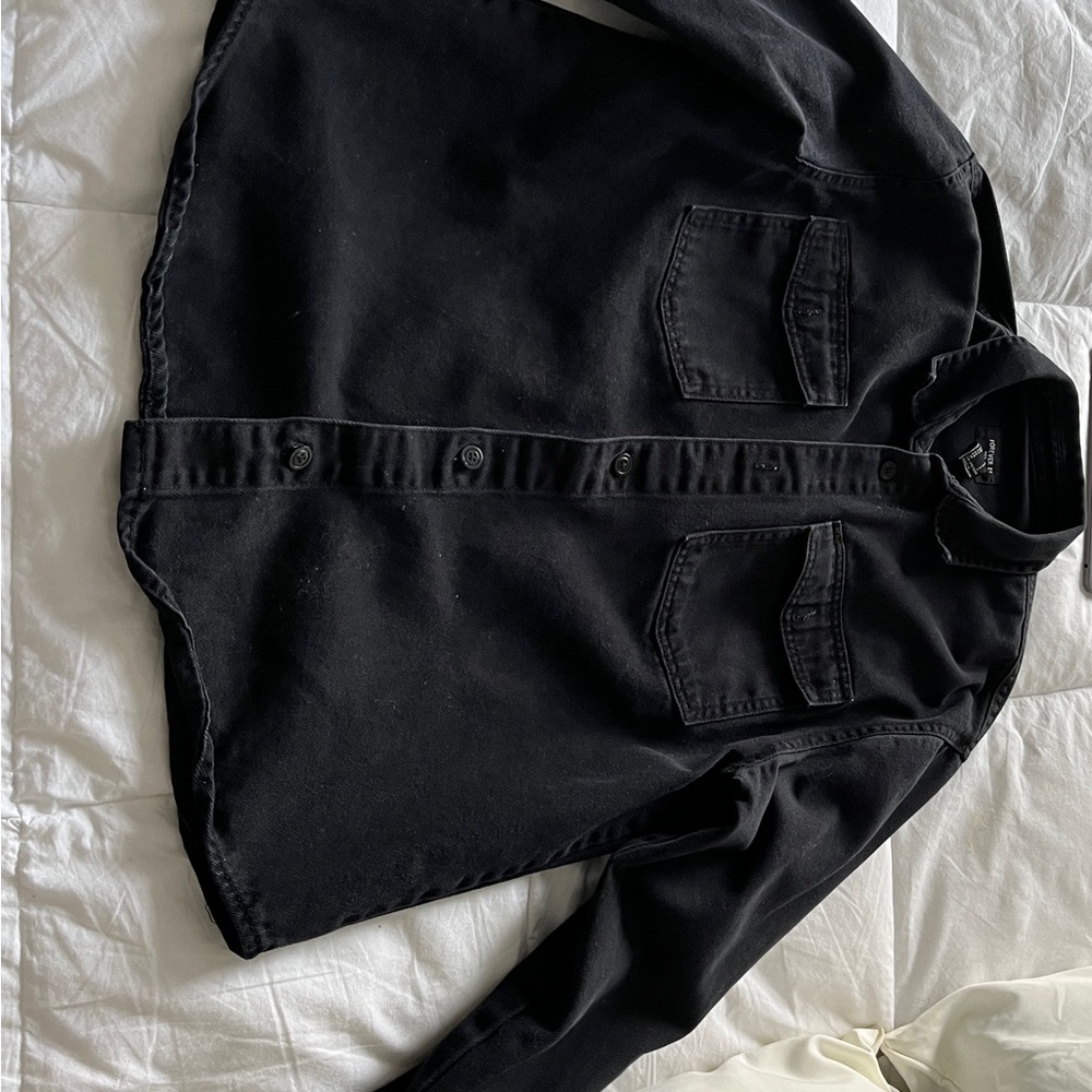 Forever 21 Men's Charcoal Button-Up. Missing a button.